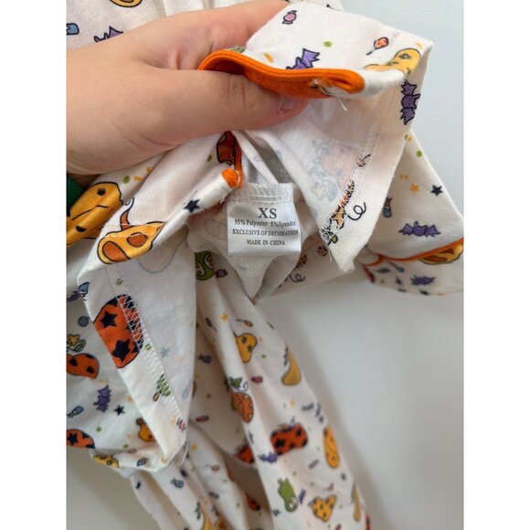 Marie Nicole Clothing Halloween Pumpkin Print Pajama Set XS Polyester/Spandex Bl - Picture 4 of 5
